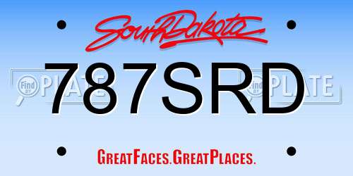 787SRD South Dakota License Plate