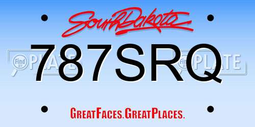 787SRQ South Dakota License Plate