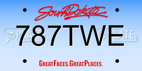 787TWE South Dakota License Plate