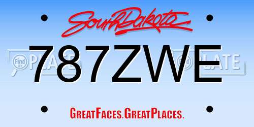 787ZWE South Dakota License Plate