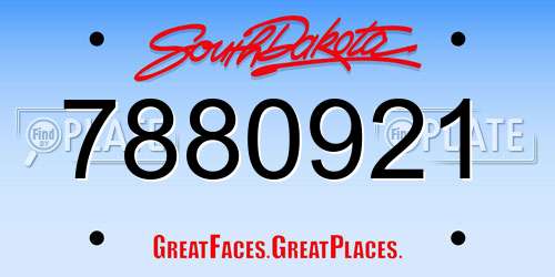 7880921 South Dakota License Plate