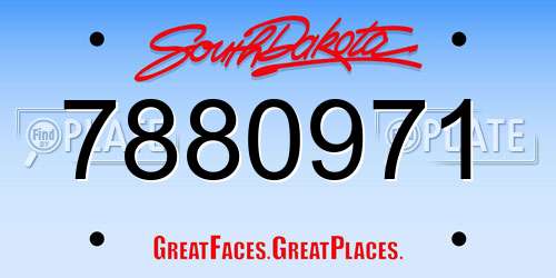7880971 South Dakota License Plate