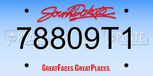 78809T1 South Dakota License Plate