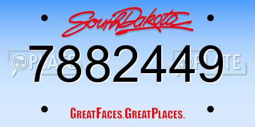 7882449 South Dakota License Plate