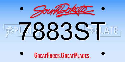 7883ST South Dakota License Plate