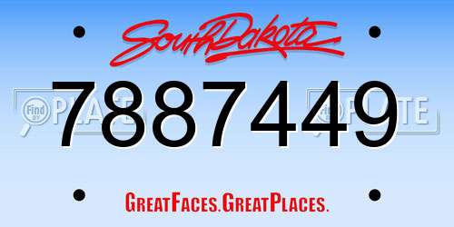 7887449 South Dakota License Plate