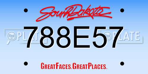 788E57 South Dakota License Plate