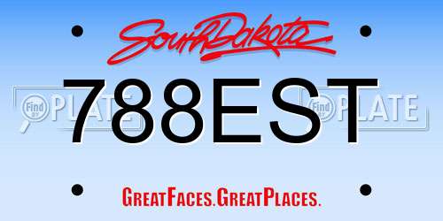 788EST South Dakota License Plate