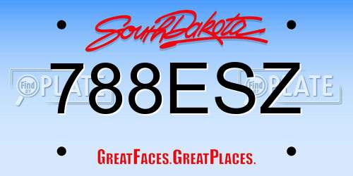 788ESZ South Dakota License Plate