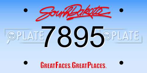 7895 South Dakota License Plate