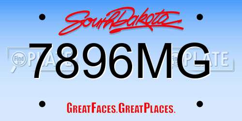 7896MG South Dakota License Plate
