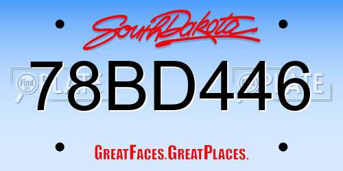 78BD446 South Dakota License Plate