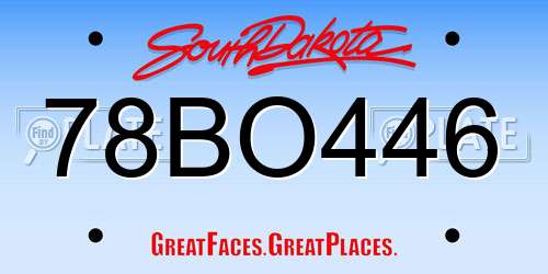 78BO446 South Dakota License Plate