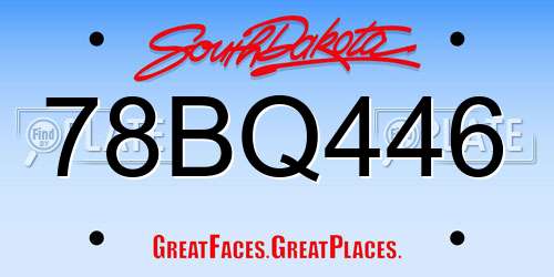 78BQ446 South Dakota License Plate