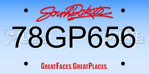 78GP656 South Dakota License Plate