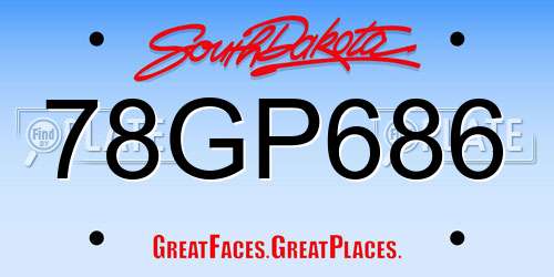 78GP686 South Dakota License Plate