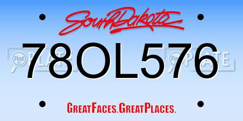 78OL576 South Dakota License Plate