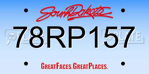 78RP157 South Dakota License Plate
