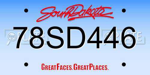 78SD446 South Dakota License Plate