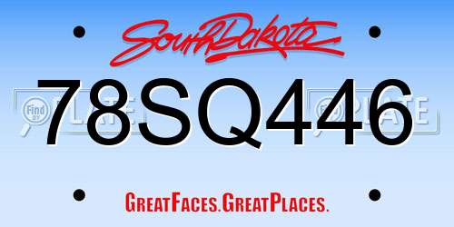 78SQ446 South Dakota License Plate