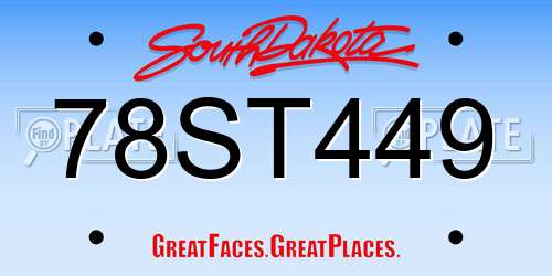 78ST449 South Dakota License Plate