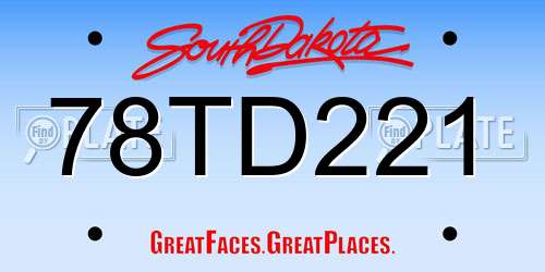 78TD221 South Dakota License Plate