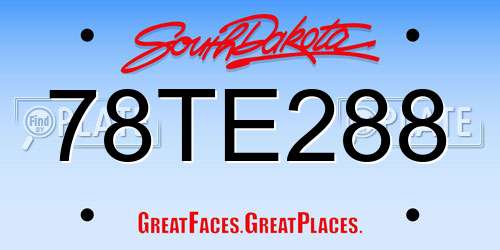 78TE288 South Dakota License Plate