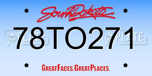 78TO271 South Dakota License Plate