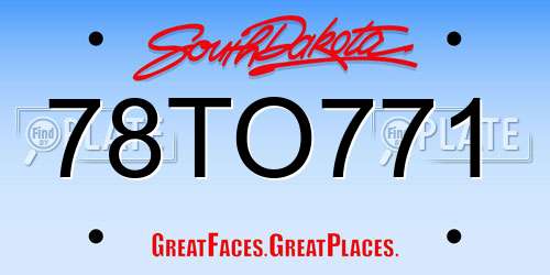 78TO771 South Dakota License Plate