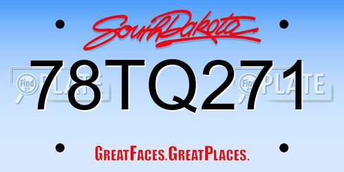 78TQ271 South Dakota License Plate