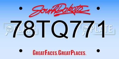 78TQ771 South Dakota License Plate
