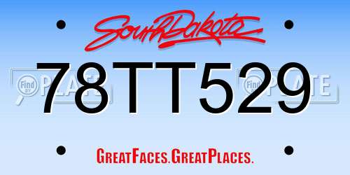78TT529 South Dakota License Plate