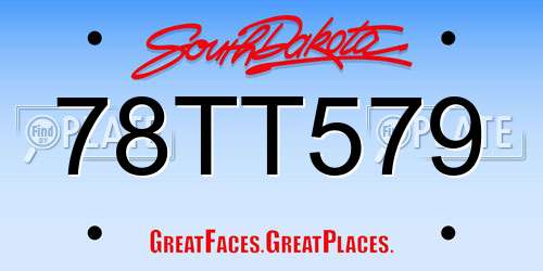 78TT579 South Dakota License Plate