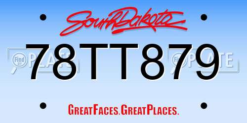 78TT879 South Dakota License Plate