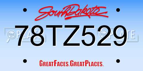 78TZ529 South Dakota License Plate