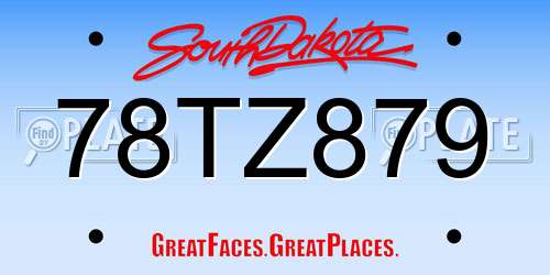 78TZ879 South Dakota License Plate