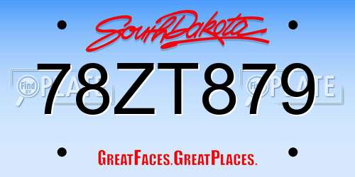 78ZT879 South Dakota License Plate