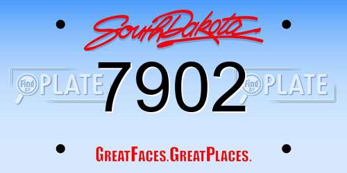 7902 South Dakota License Plate