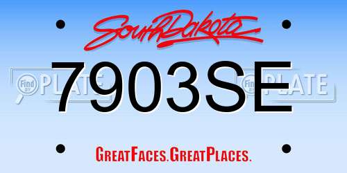 7903SE South Dakota License Plate