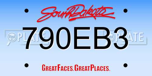 790EB3 South Dakota License Plate