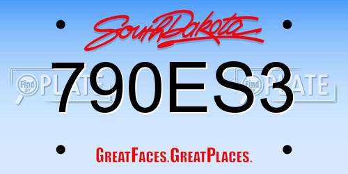 790ES3 South Dakota License Plate