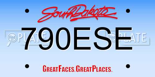 790ESE South Dakota License Plate