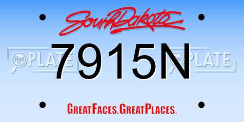 7915N South Dakota License Plate