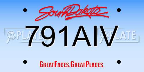 791AIV South Dakota License Plate