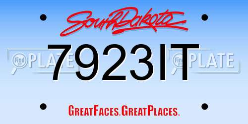 7923IT South Dakota License Plate