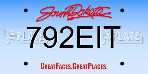 792EIT South Dakota License Plate