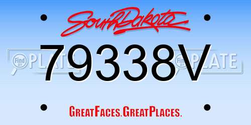 79338V South Dakota License Plate