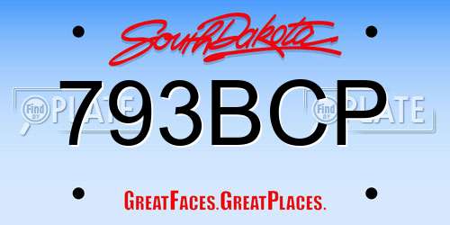 793BCP South Dakota License Plate