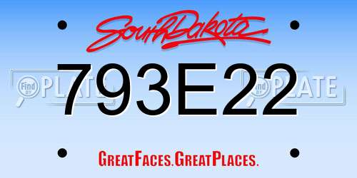 793E22 South Dakota License Plate