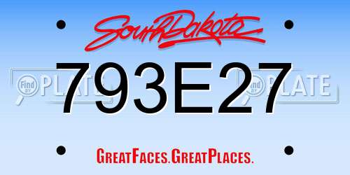793E27 South Dakota License Plate
